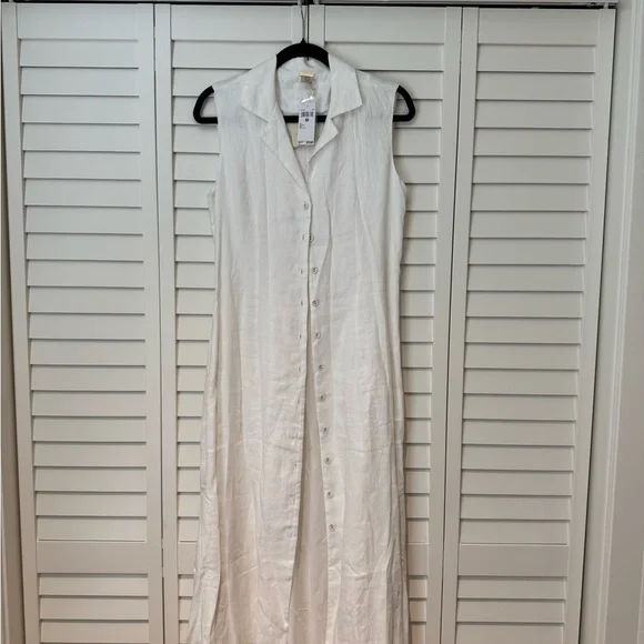 Magaschoni | Dresses | Nwt White Sleeveless Linen Buttondown Maxi Dress |  Poshmark